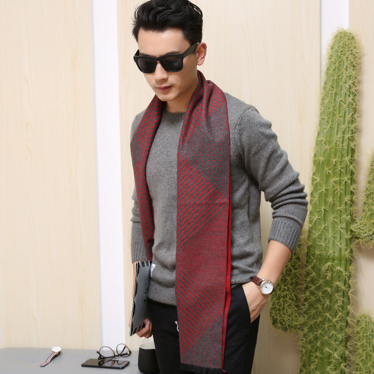 Men’s Winter Business Scarf 2025 Thick Imitation Cashmere Korean