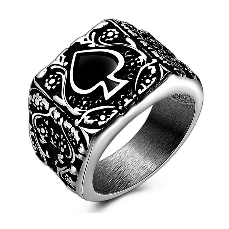 Black K Stainless Steel Couple Ring – Vintage Creative Jewelry