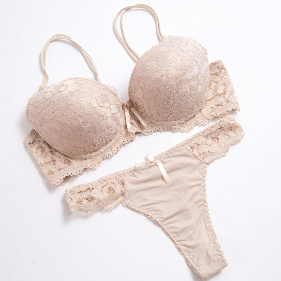 Large Size Lace Bra & Thong Set – Elegant & Comfortable Lingerie