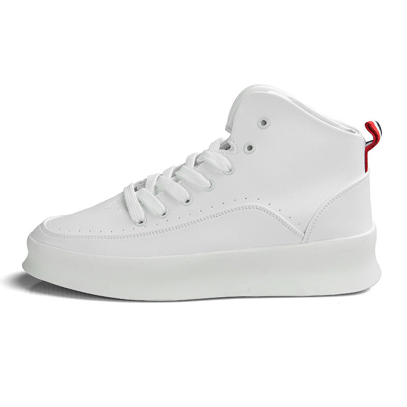 White men's sneakers - casual athletic shoes with cushioned comfortable sole
