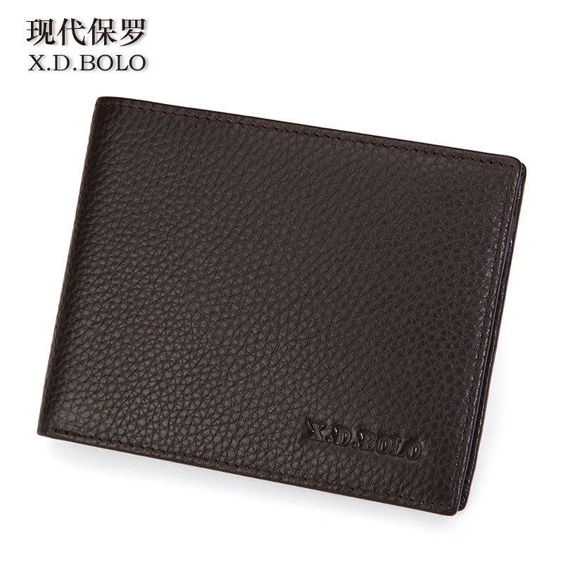Men's genuine leather soft top wallet