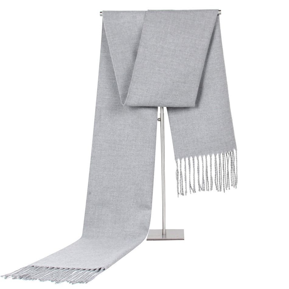 Men’s Imitation Cashmere Scarf Autumn & Winter Tassel Gift
