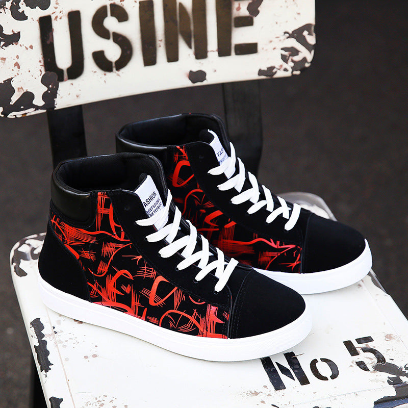 INSTOCK-Men's Spring High-Top Canvas Shoes Trendy Korean Style