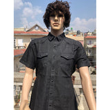 INSTOCK - Denim shirt _ foreign trade denim short sleeve shirt
