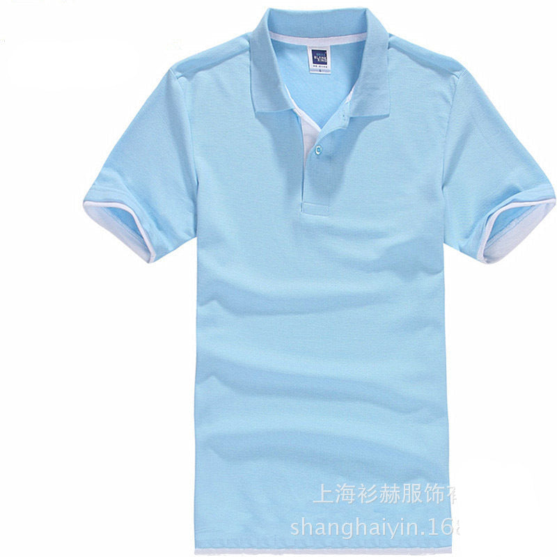 195g CVC Two-Color Men’s Polo Shirt Custom Print