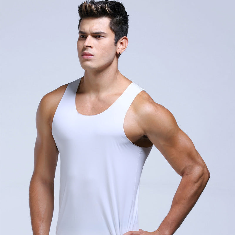 Men's Ice Silk Seamless Slim Fit Sleeveless Sports Vest