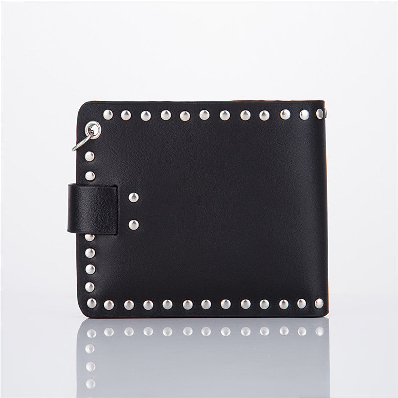 Men's Punk Rock Skull Wallet – Rivet Chain Design