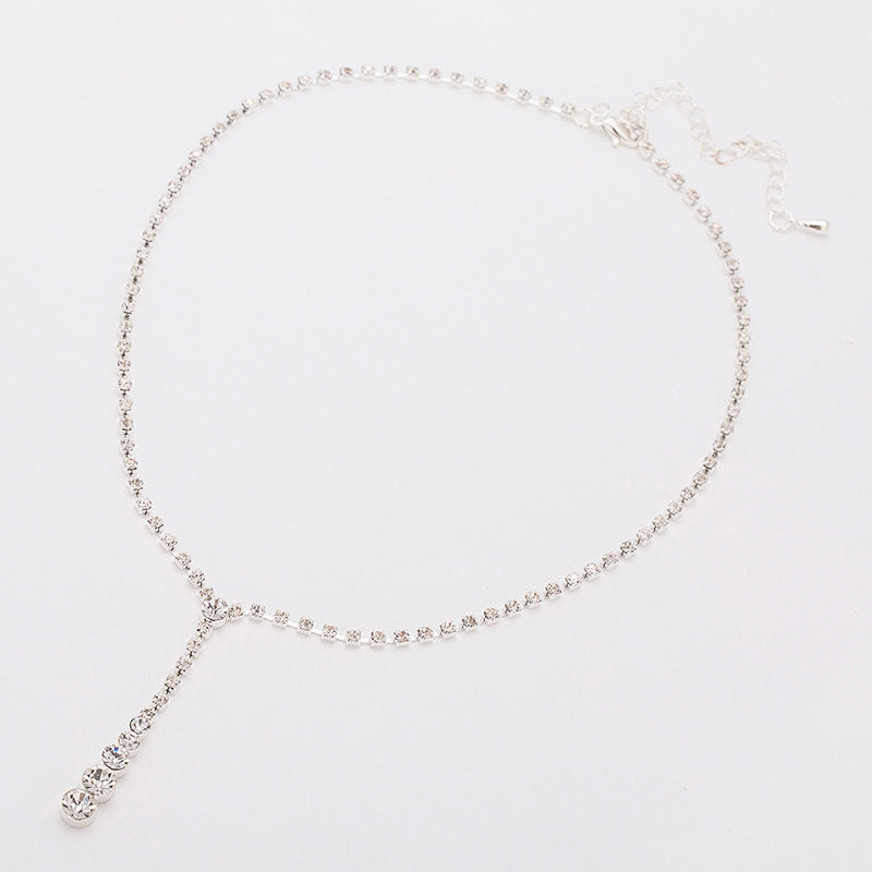 Long Tassel Rhinestone Neck Chain