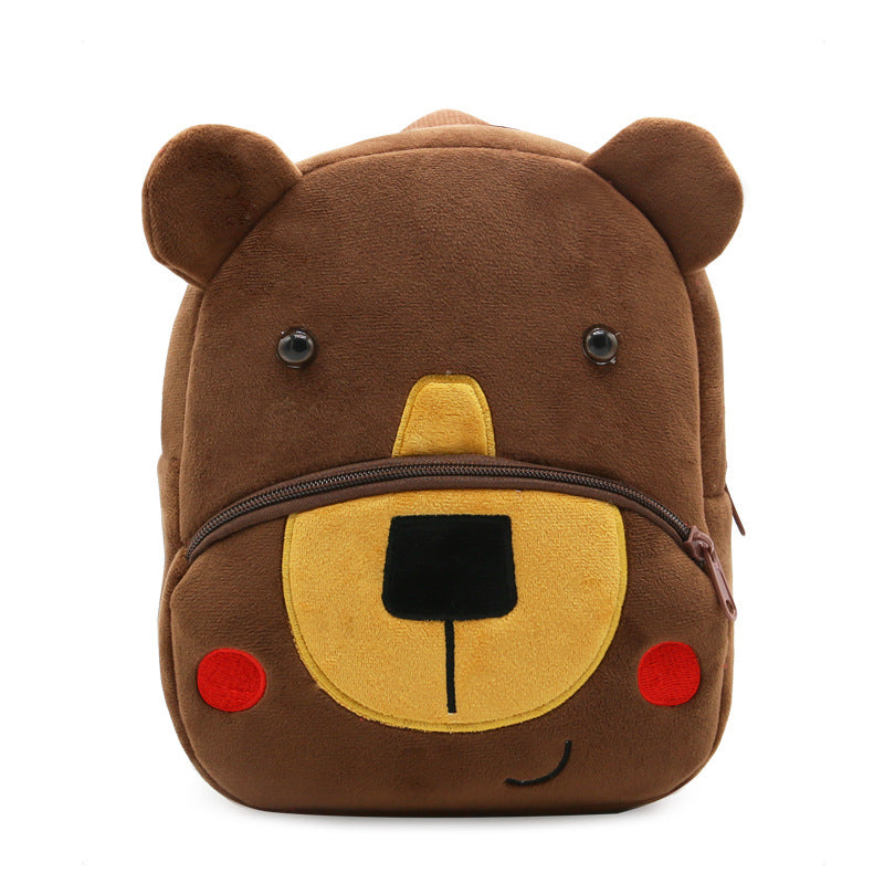 Plush Cartoon Bear Backpack for Toddlers – Zoo Animal Bag