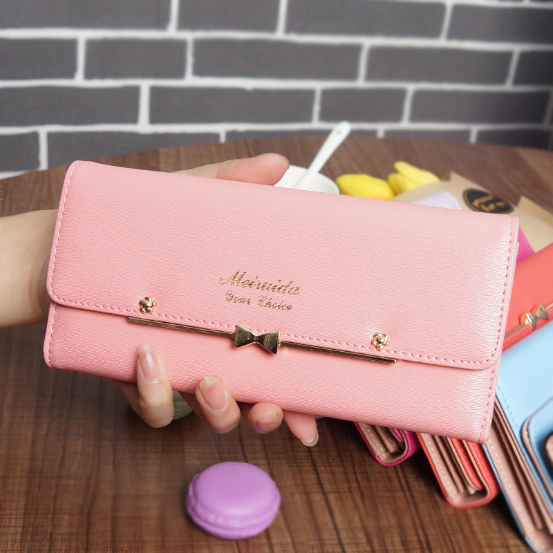 Korean Bow Buckle Wallet – Cute, Chic & Student-Approved