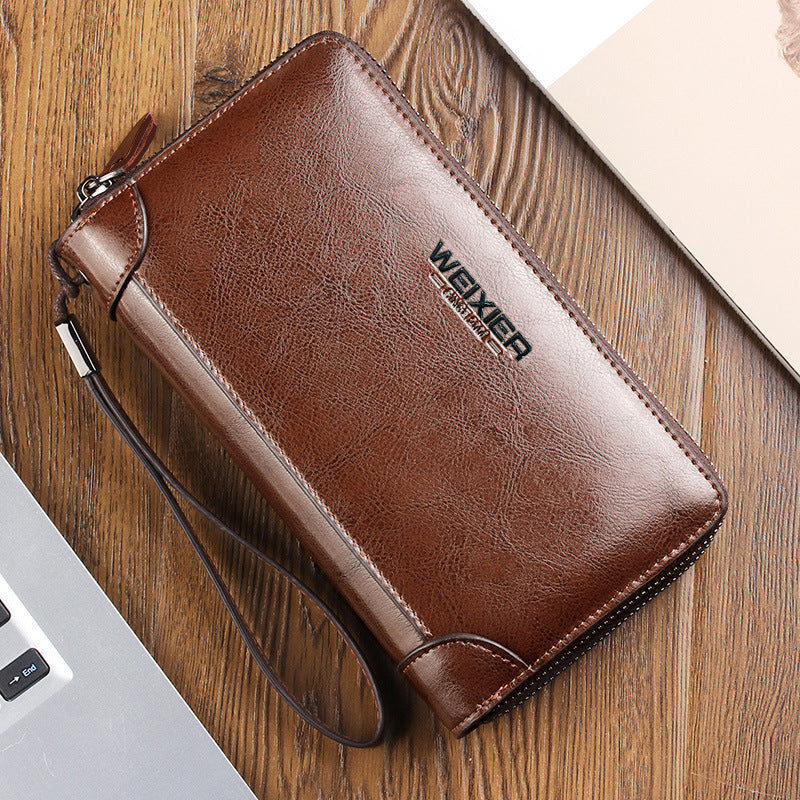 Unisex PU Double Handle Business LWallet ong Clutch Bag Style!