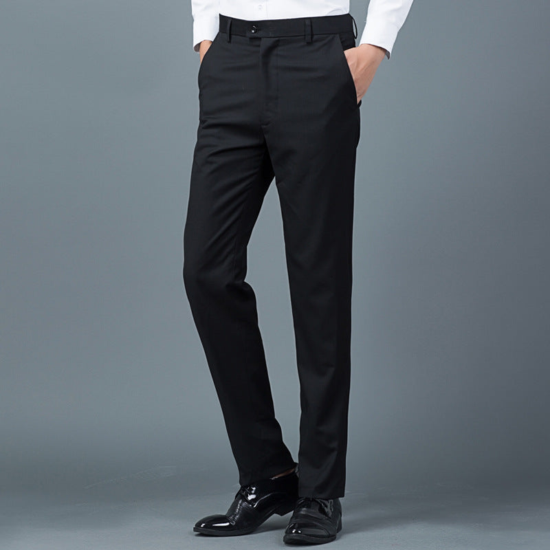 Men’s Slim-Fit Black Dress Pants for Work