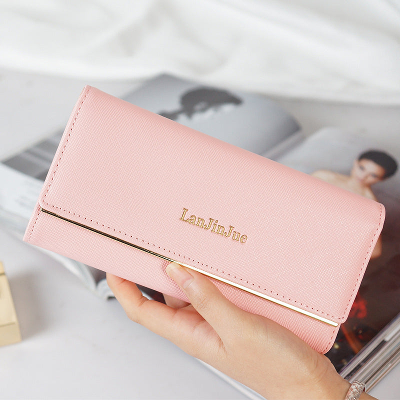 Letter Buckle Long Wallet – European Elegance, Everyday Style