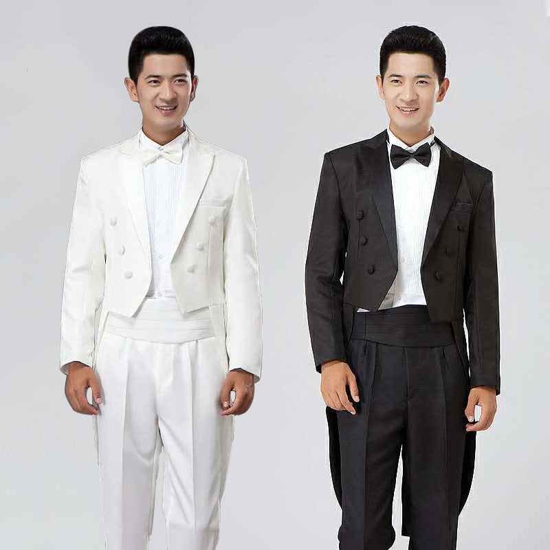 Men’s White Tuxedo Suit – Groom, MC & Stage Performance Attire