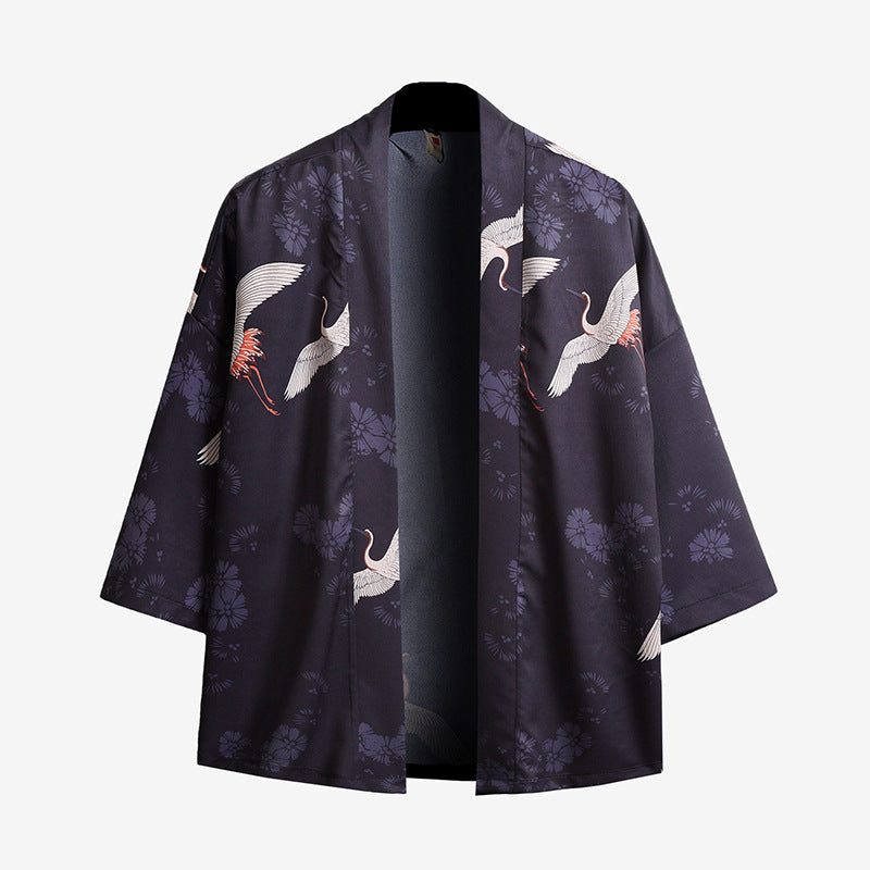 Loose Taoist Kimono Robe Men’s Summer Ice Silk Coat