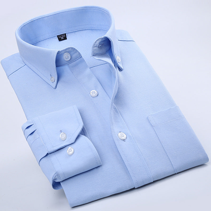 Men's Oxford Cotton Blend Shirt Long Sleeve Slim Fit Business