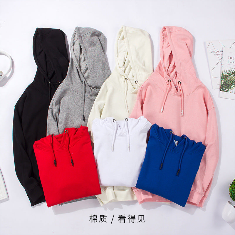 Unisex Hooded Sweatshirts Solid Color Pullover Autumn Winter