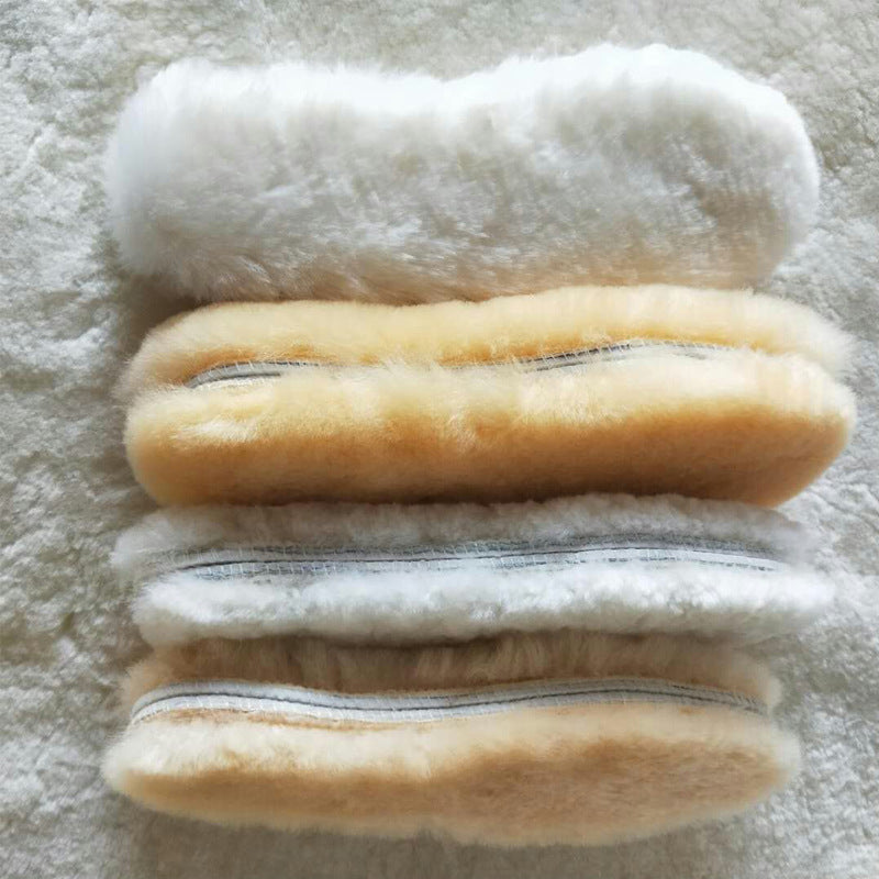 Fur Integrated Wool Insoles Warm Autumn Winter