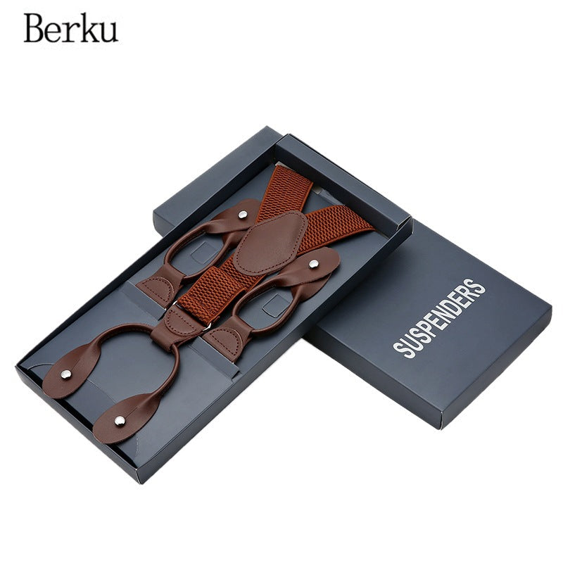 Multi-Color Elastic Suspenders – Men’s Trousers Strap - 2 PC