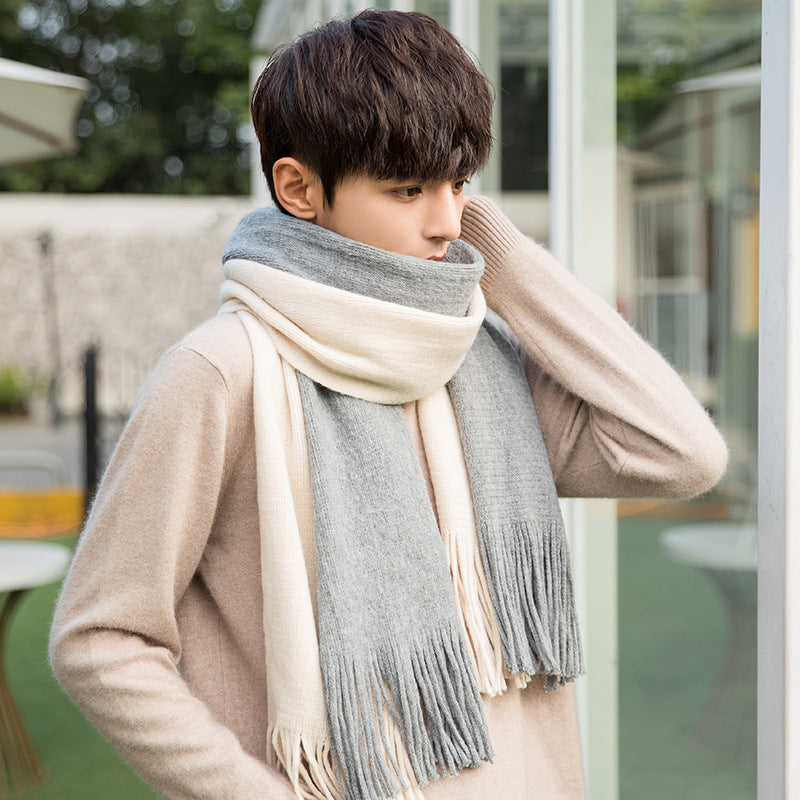 Men & Women Tassel Scarf Thick Warm Imitation Cashmere