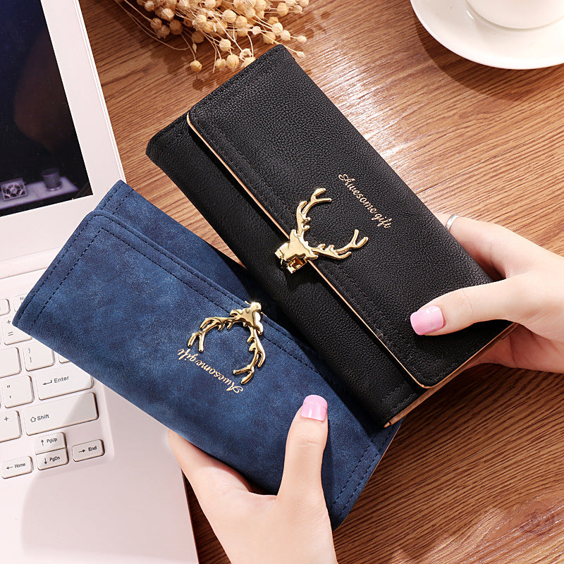 Deer Head Fold Wallet – Frosted & Trendy