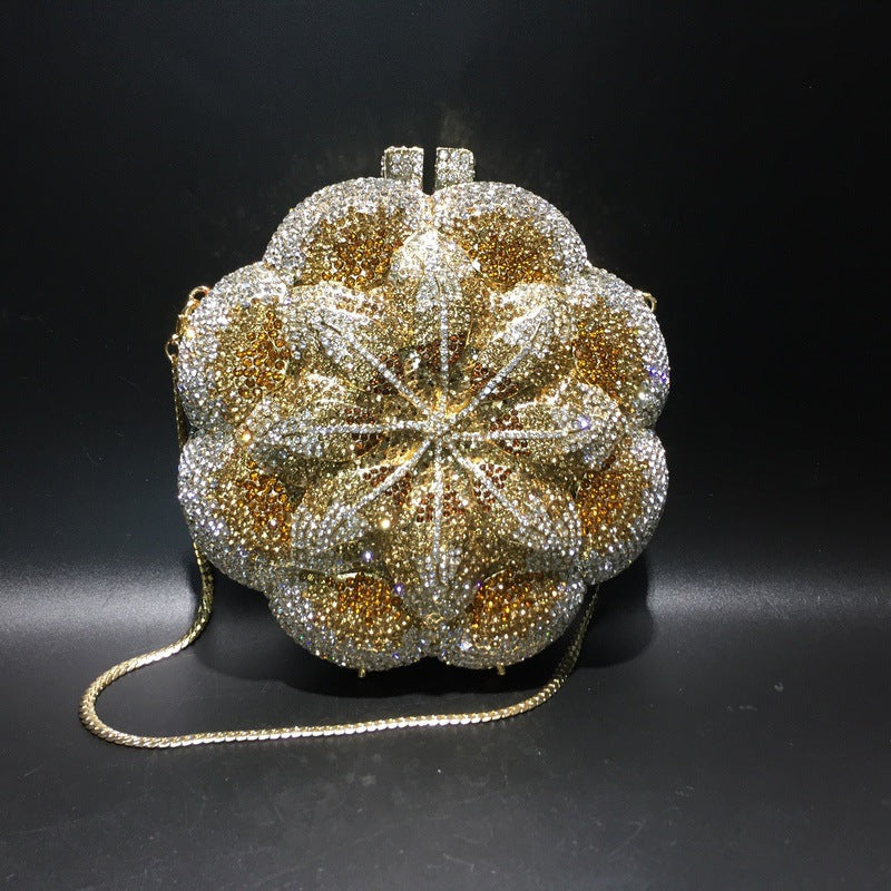Rose Crystal Clutch – BL106 Hollow Metal Bag