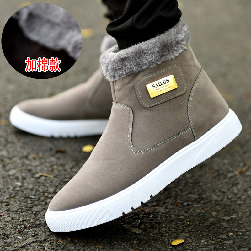 Men’s Winter Snow Boots – Thick Fleece-Lined Short Boots