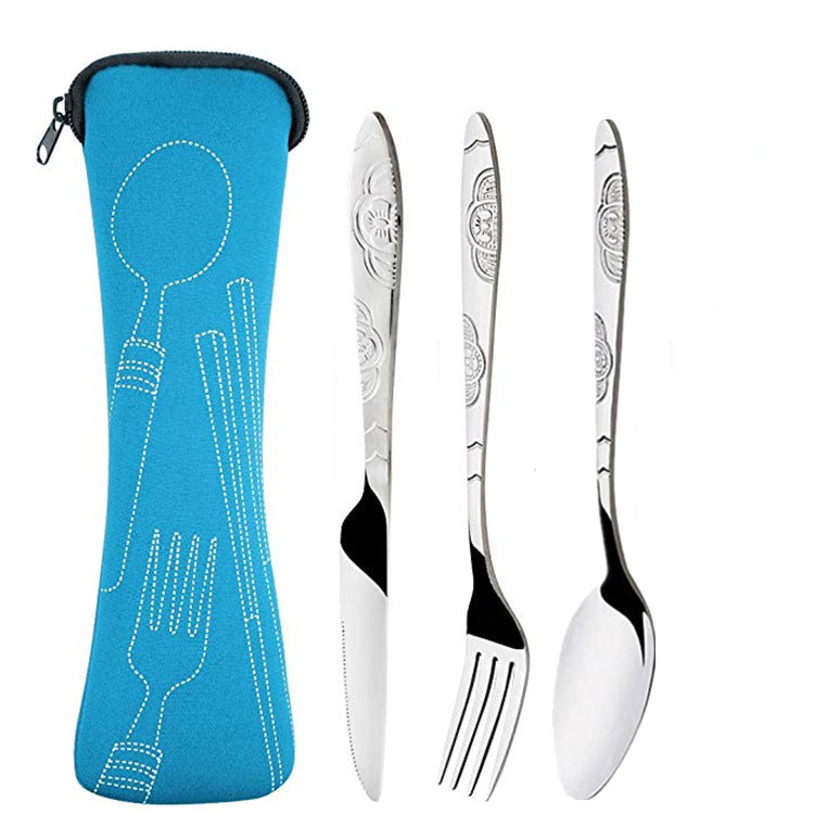 Stainless Steel Western Cutlery Set – 3 Pcs with Pouch