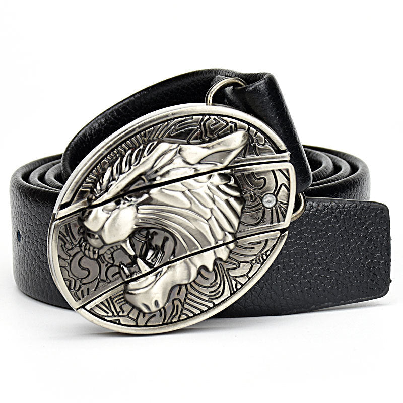 Punk Style Leather Knife Buckle Men’s Belt