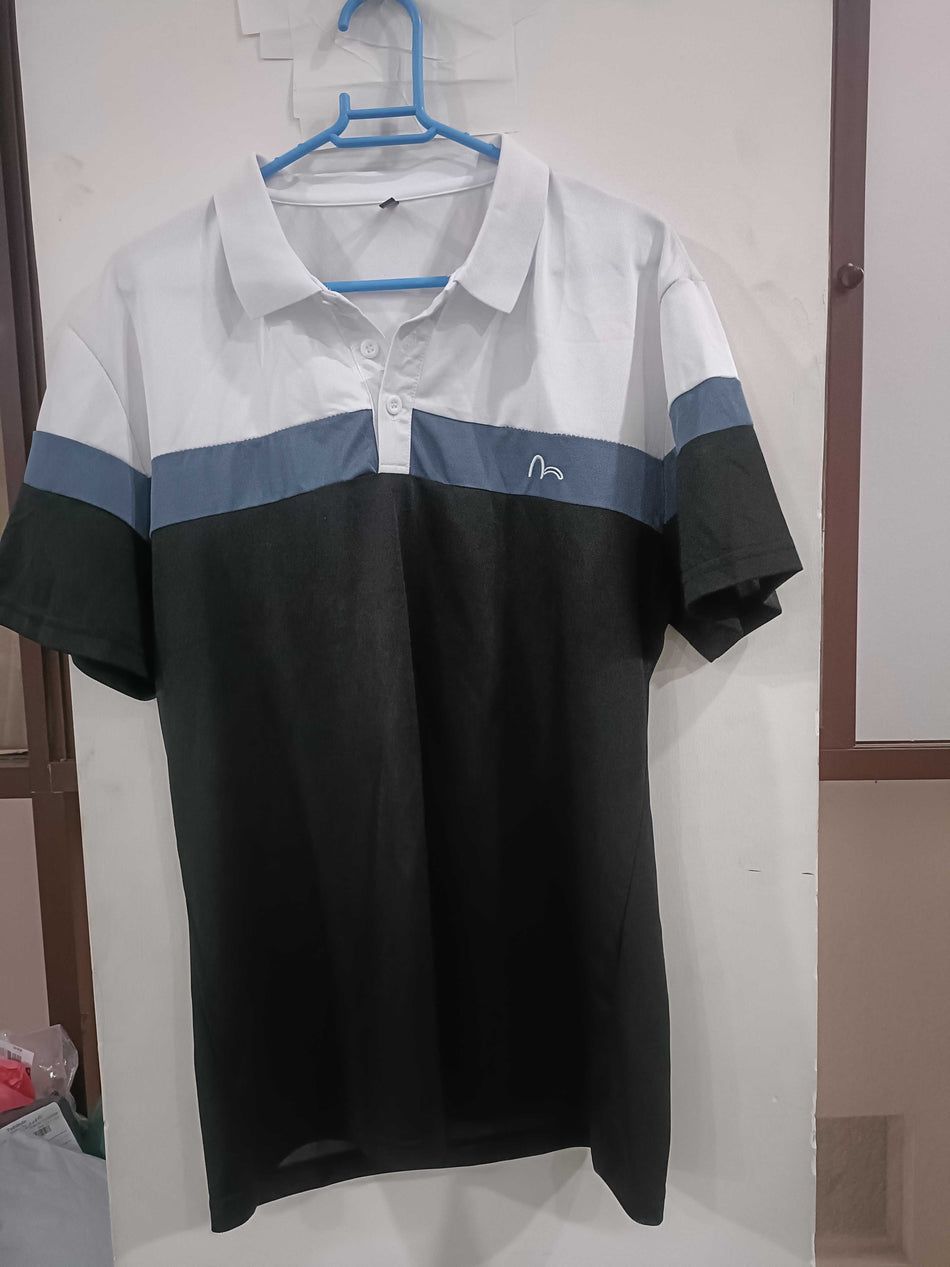 STOCK - Men's Stripe Polo T-Shirt Casual Business