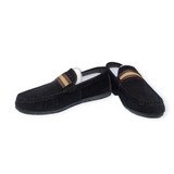 INSTOCK- MEN'S BLACK SMART LOAFER WITH STRIPES