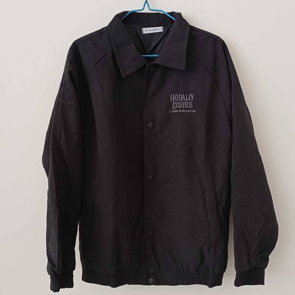 STOCK-Gray Green Suede Lapel Baseball Jacket