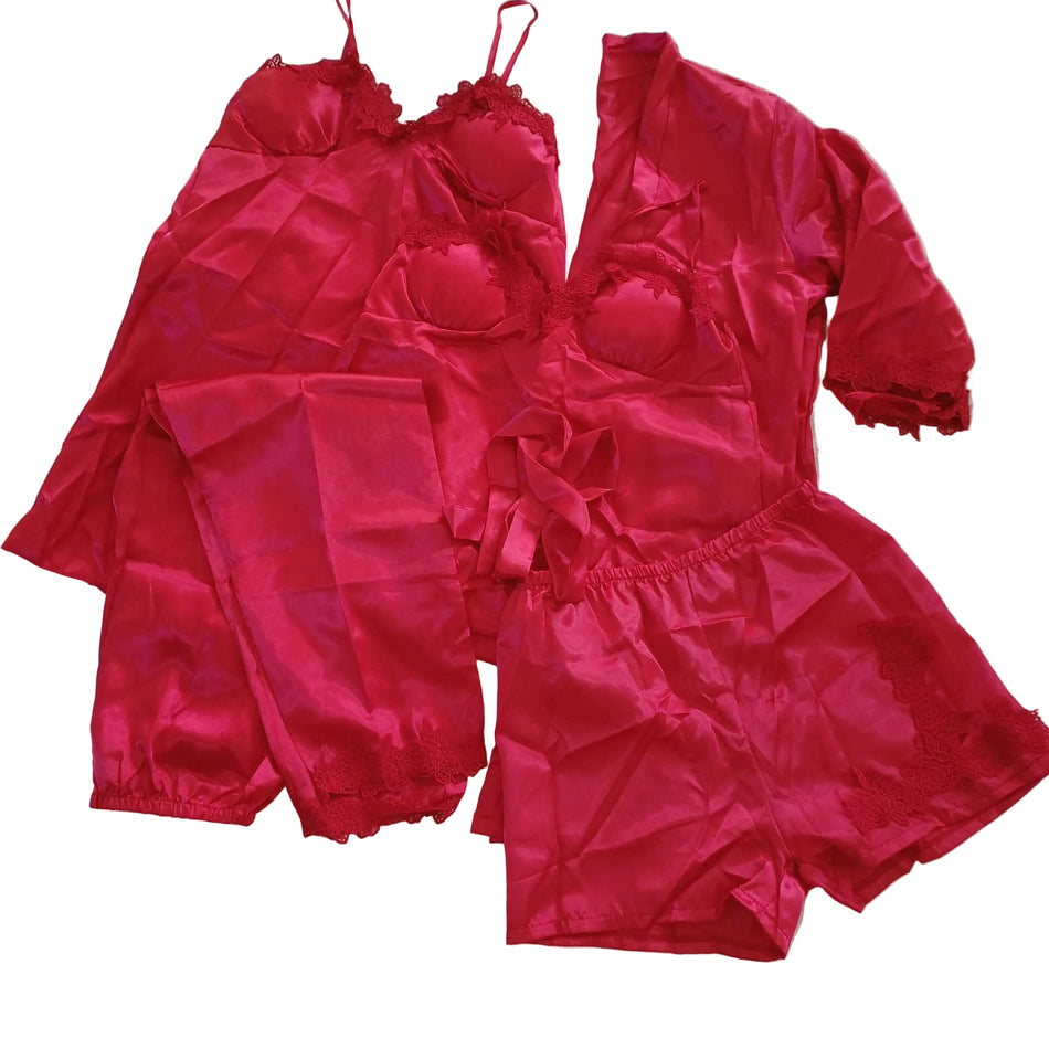 STOCK-Women’s Ice Silk Pajamas Set
