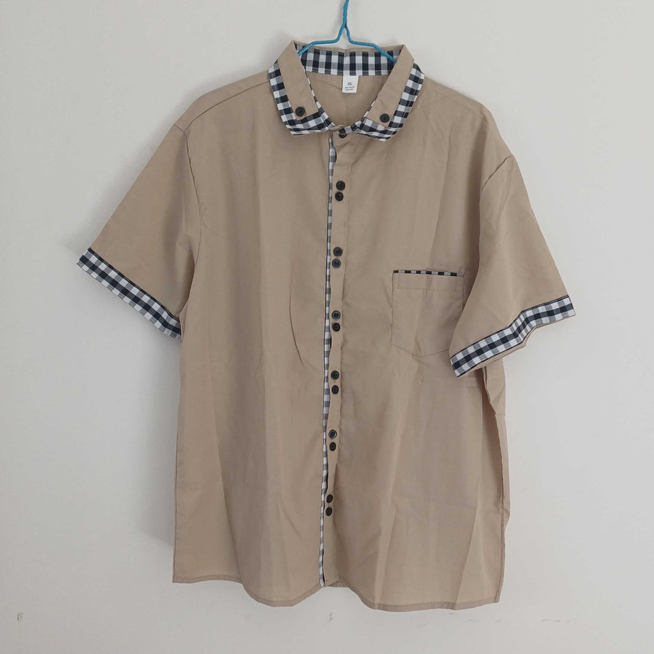 STOCK-Men’s Contrast Pocket Shirt – Stylish Casual Button-Up Top