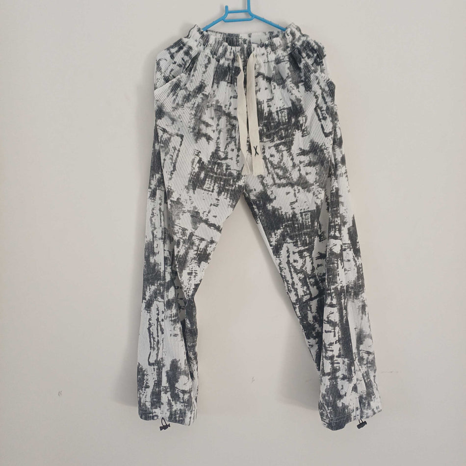 STOCK-Retro Ink Tie-Dye Pants | Loose Wide-Leg Street Style