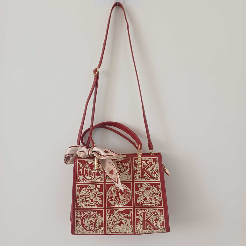 STOCK-High-End Embroidered Shoulder Bag – Elegant & Stylish