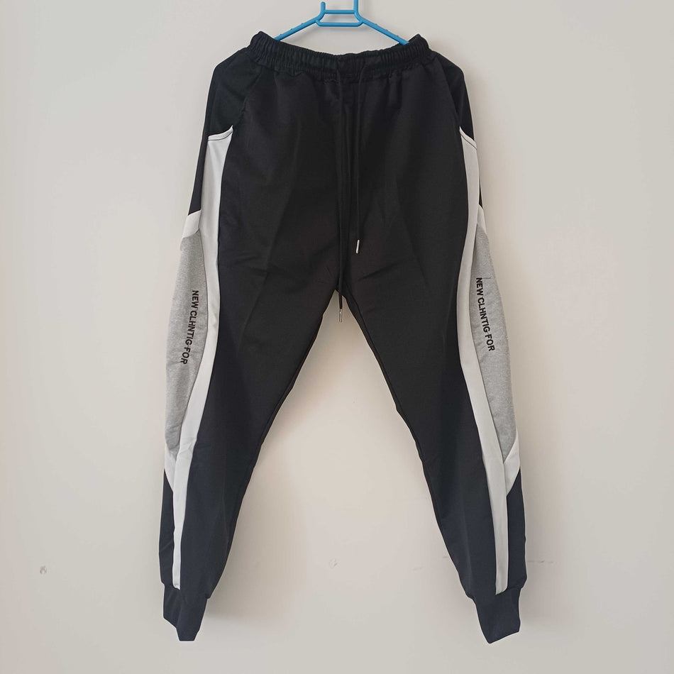 STOCK-Men’s Korean Cuffed Sweatpants – Trendy, Spliced & Sporty