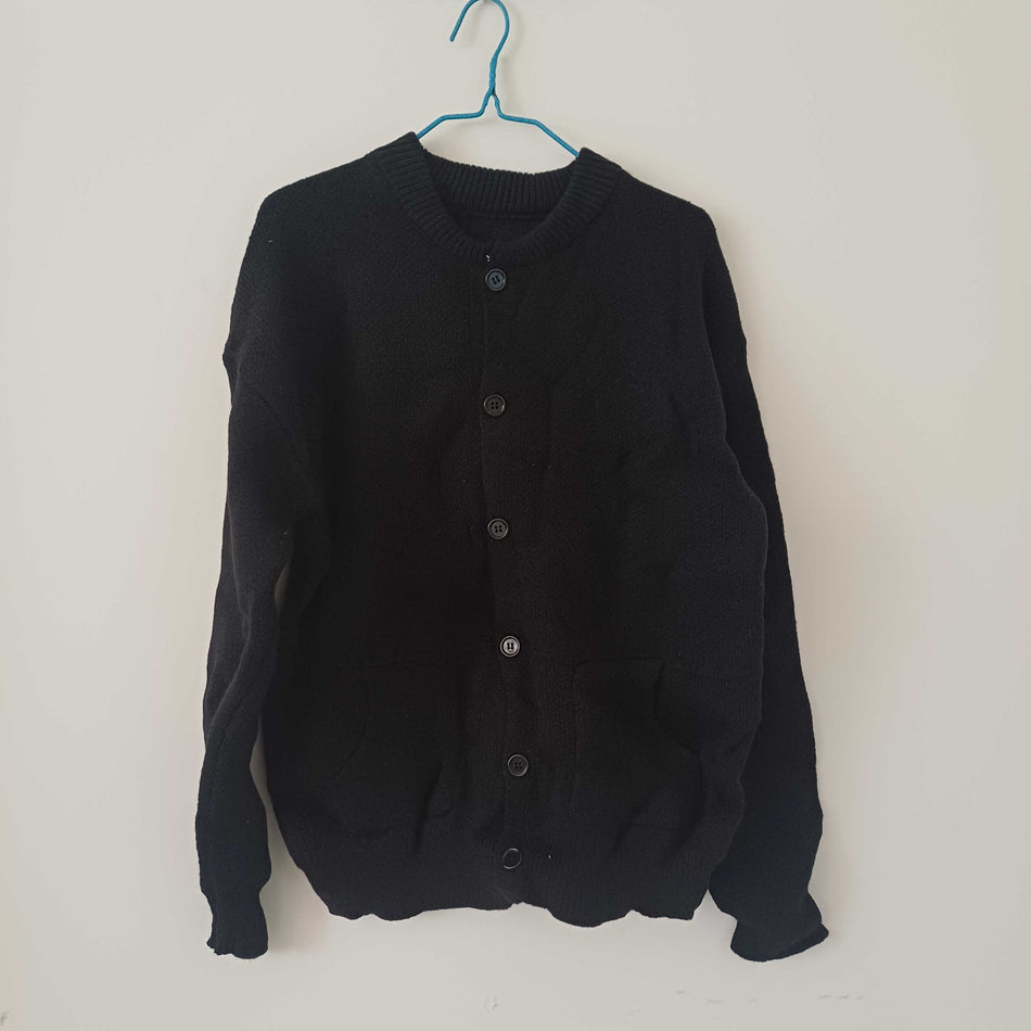 STOCK-Men's Thick Solid-Color Cardigan – Autumn Winter Knit