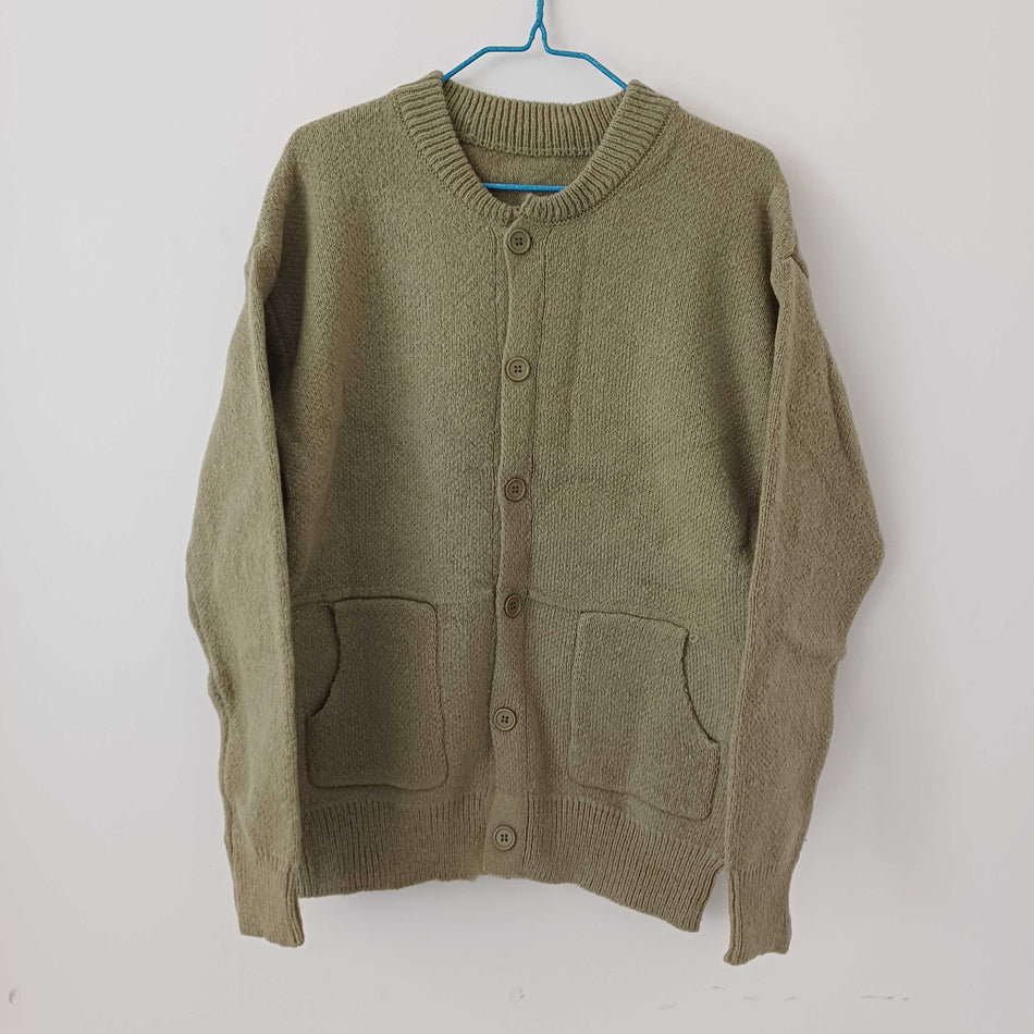 STOCK-Men's Thick Solid-Color Cardigan – Autumn Winter Knit