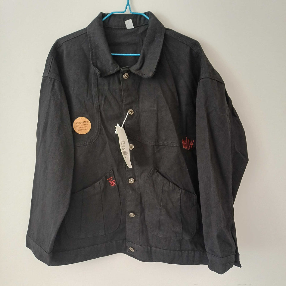 STOCK-Men's Retro Denim Jacket – American Heavy Work Loose Fit