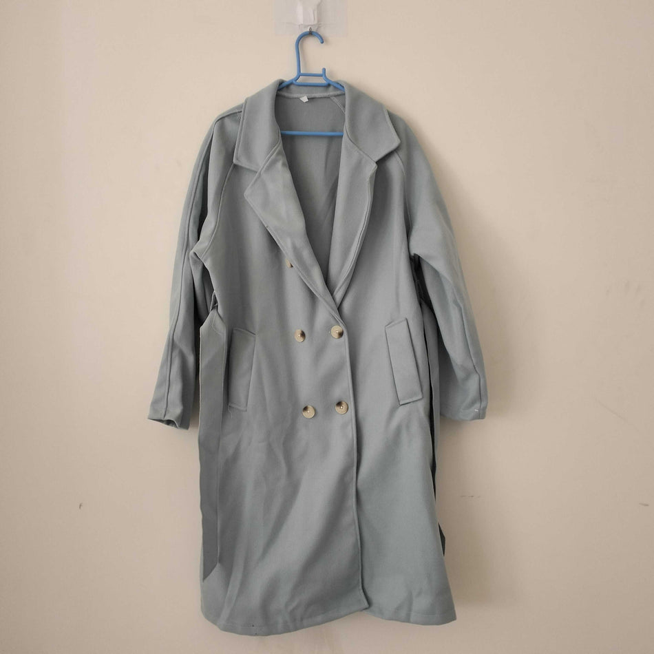 INSTOCK-Women’s Blue Woolen Coat