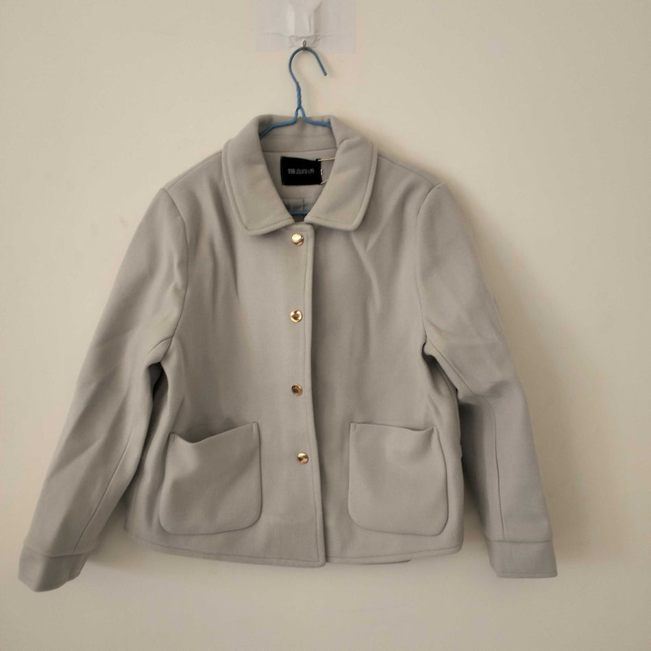 STOCK-Women’s Short Wool Coat Hepburn Style Winter Jacket