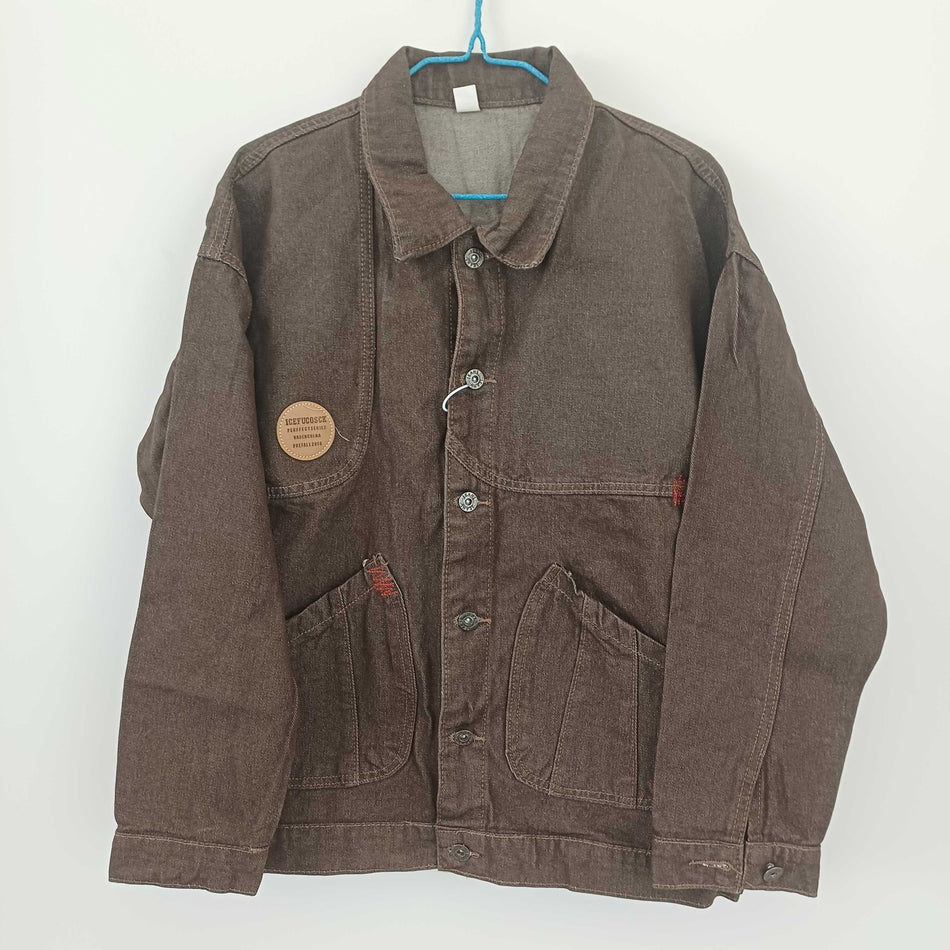 STOCK-Men's Retro Denim Jacket – American Heavy Work Loose Fit