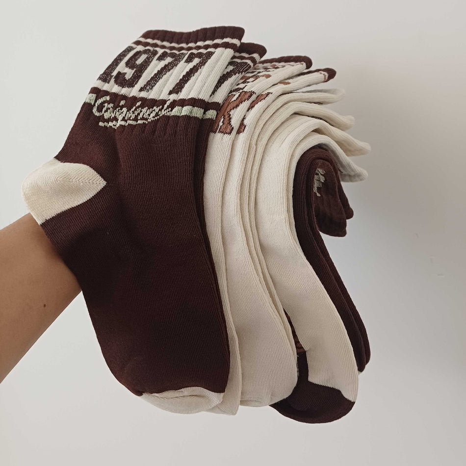 STOCK-Men’s Retro Sports Crew Socks – Pack of ( 5 or 8 )Pairs