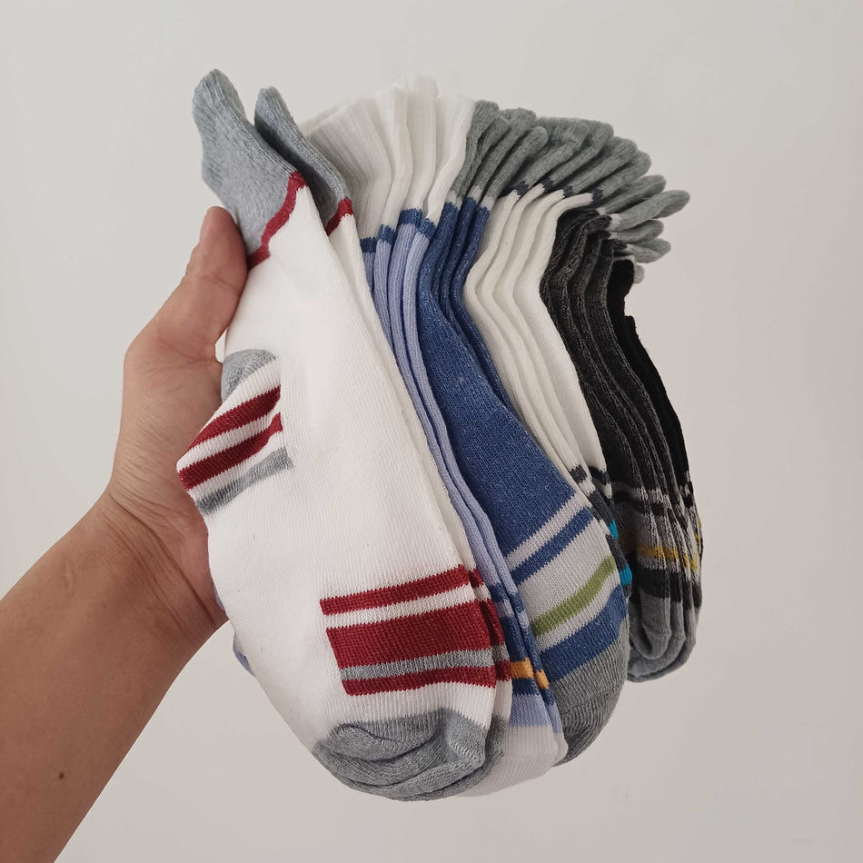 STOCK-(PACK OF 10) Summer color-blocked stripes, breathable