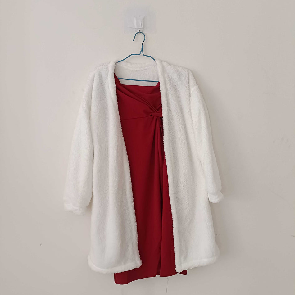 STOCK-Women’s Red Chinese-Style Sweater Two-Piece Set