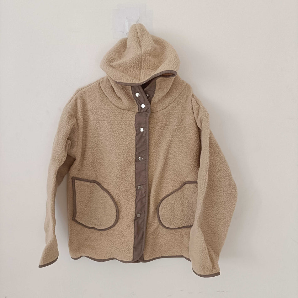STOCK-Lamb Plush Hooded Jacket