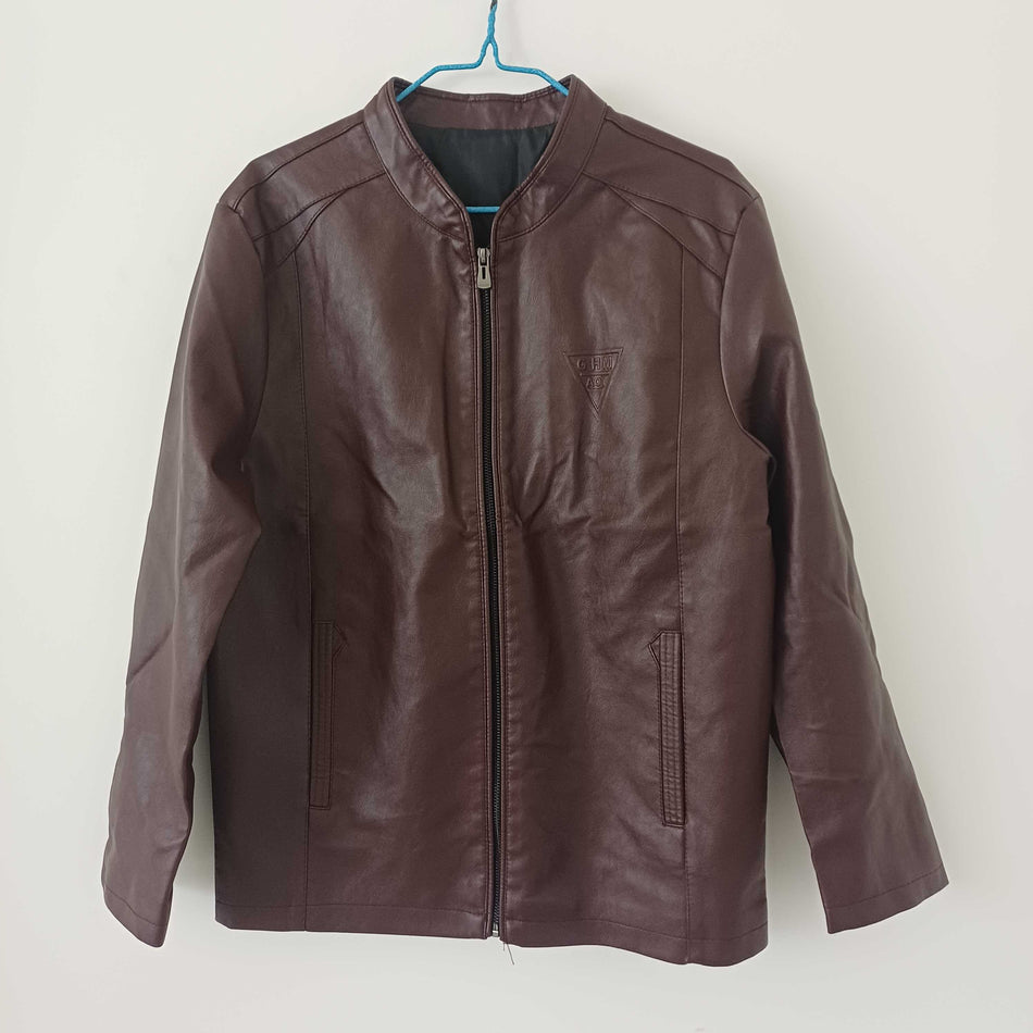 INSTOCK-Men’s Autumn-Winter Korean Fashion Stand-Collar Leather