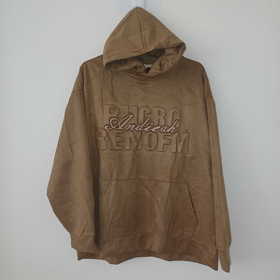 STOCK-Men’s Suede Hooded Sweatshirt | Autumn Heavyweight Jacket