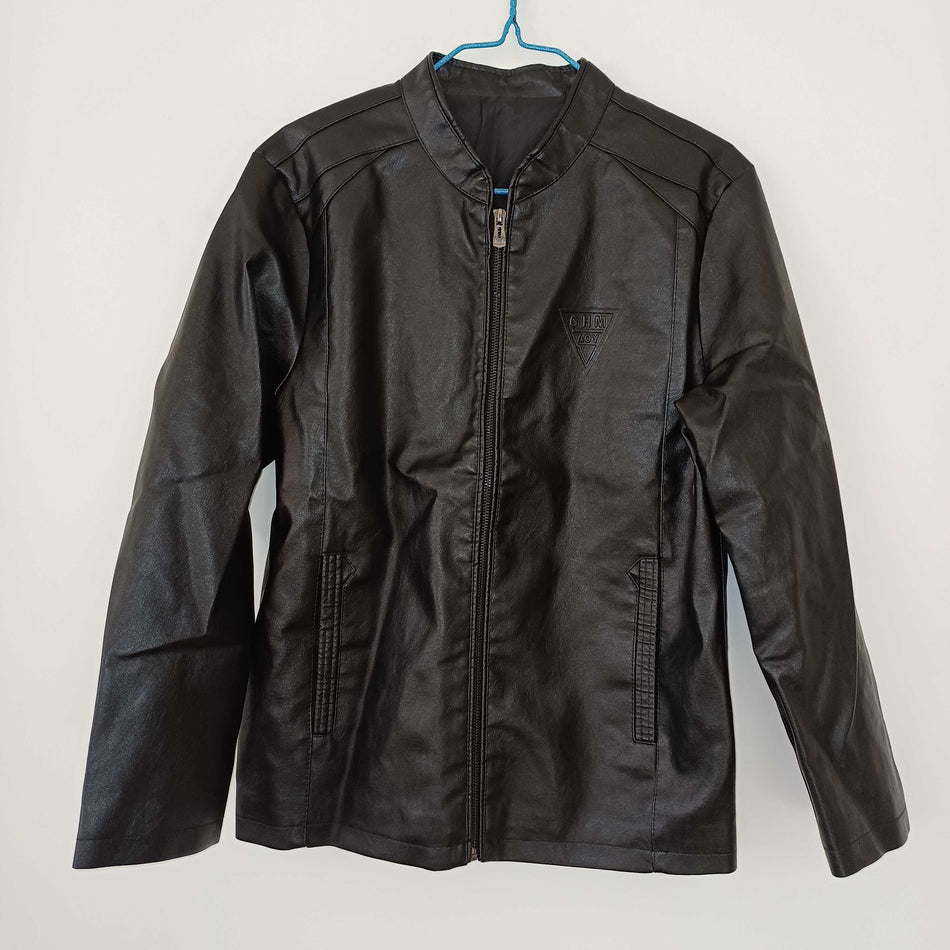 STOCK-Men’s Autumn-Winter Korean Fashion Stand-Collar Leather